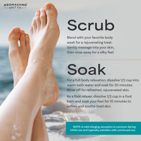 Aromasong foot soak basin with flakes showing relaxing home use