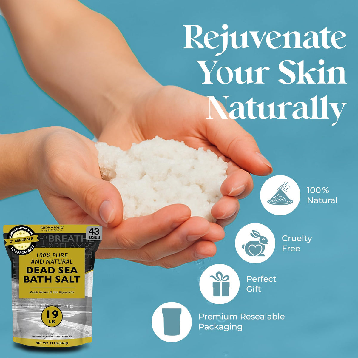 Aromasong resealable zipper detail preserving salt dryness and long-term freshness