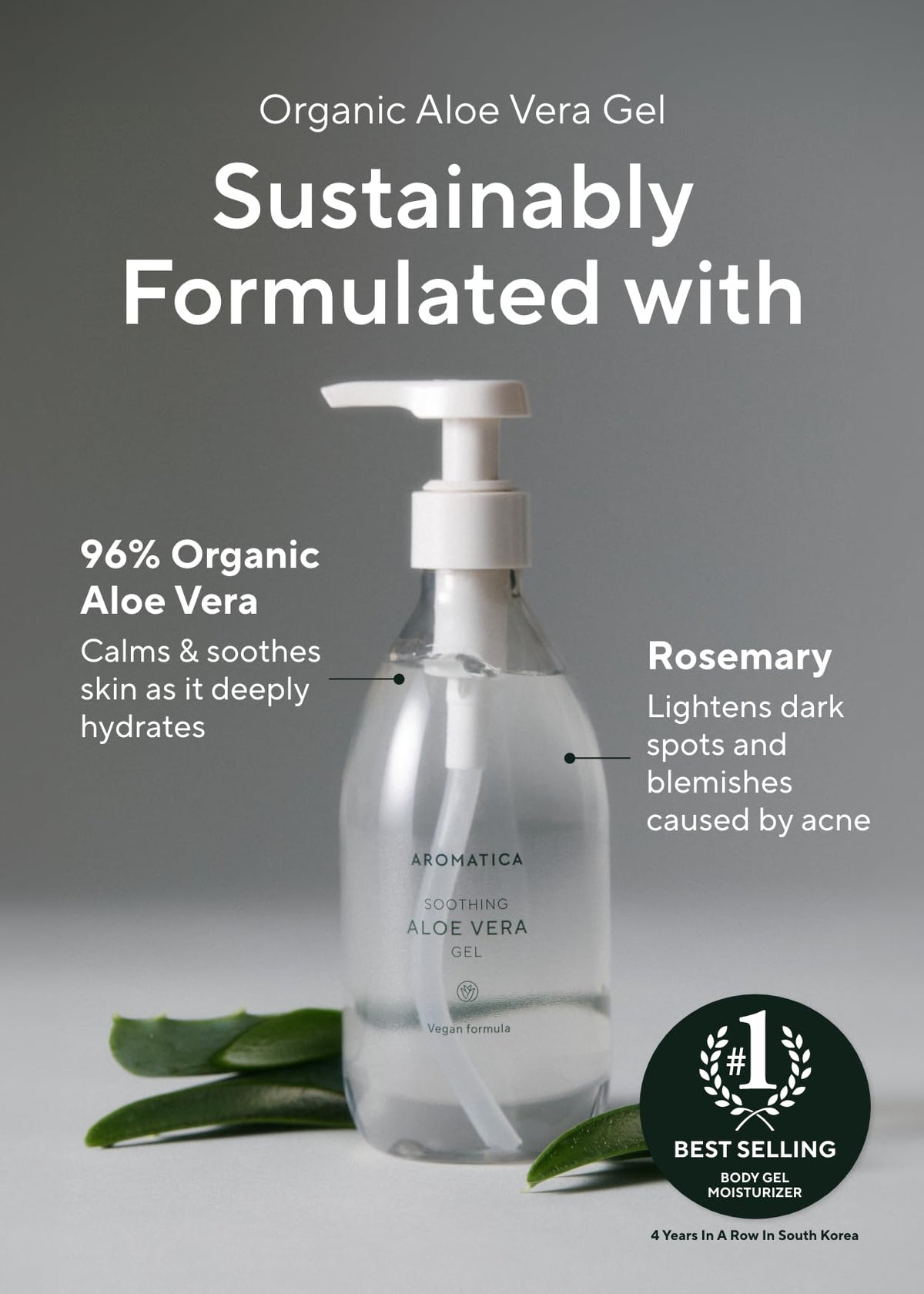 AROMATICA applying gel to forearm to cool sun-exposed skin