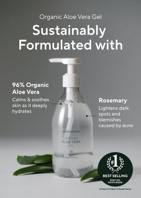 AROMATICA applying gel to forearm to cool sun-exposed skin