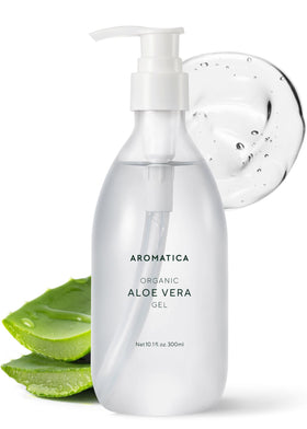 AROMATICA front packaging showing tube and organic aloe benefits