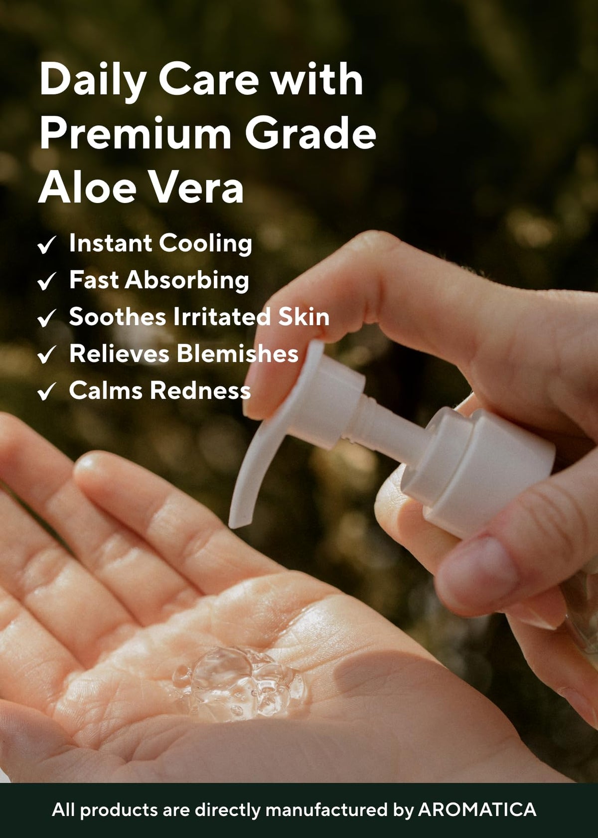 AROMATICA smoothing gel into hair ends to reduce dryness