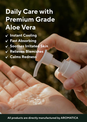 AROMATICA smoothing gel into hair ends to reduce dryness