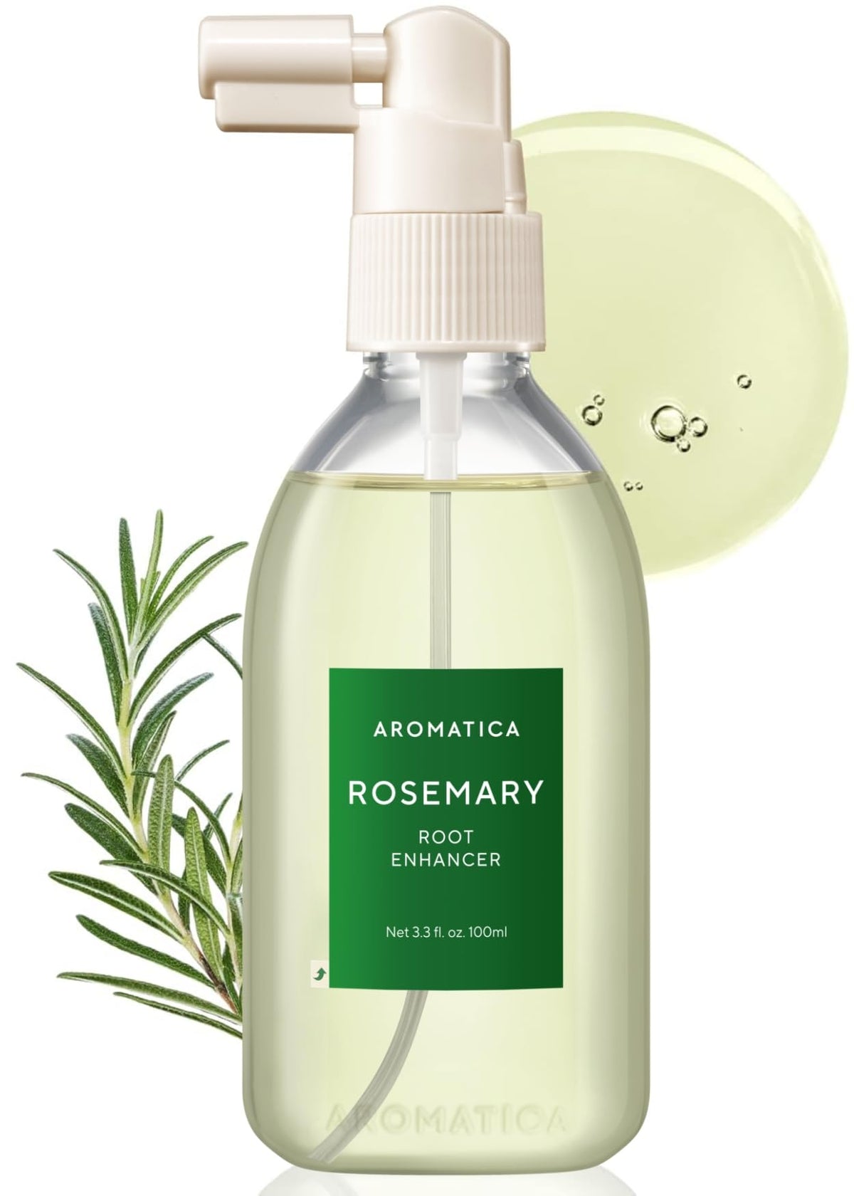 AROMATICA front bottle showing rosemary root enhancer benefits