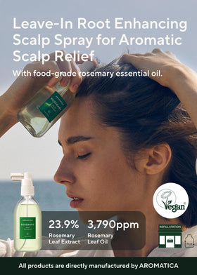 AROMATICA spray nozzle close-up highlighting easy application and precise mist