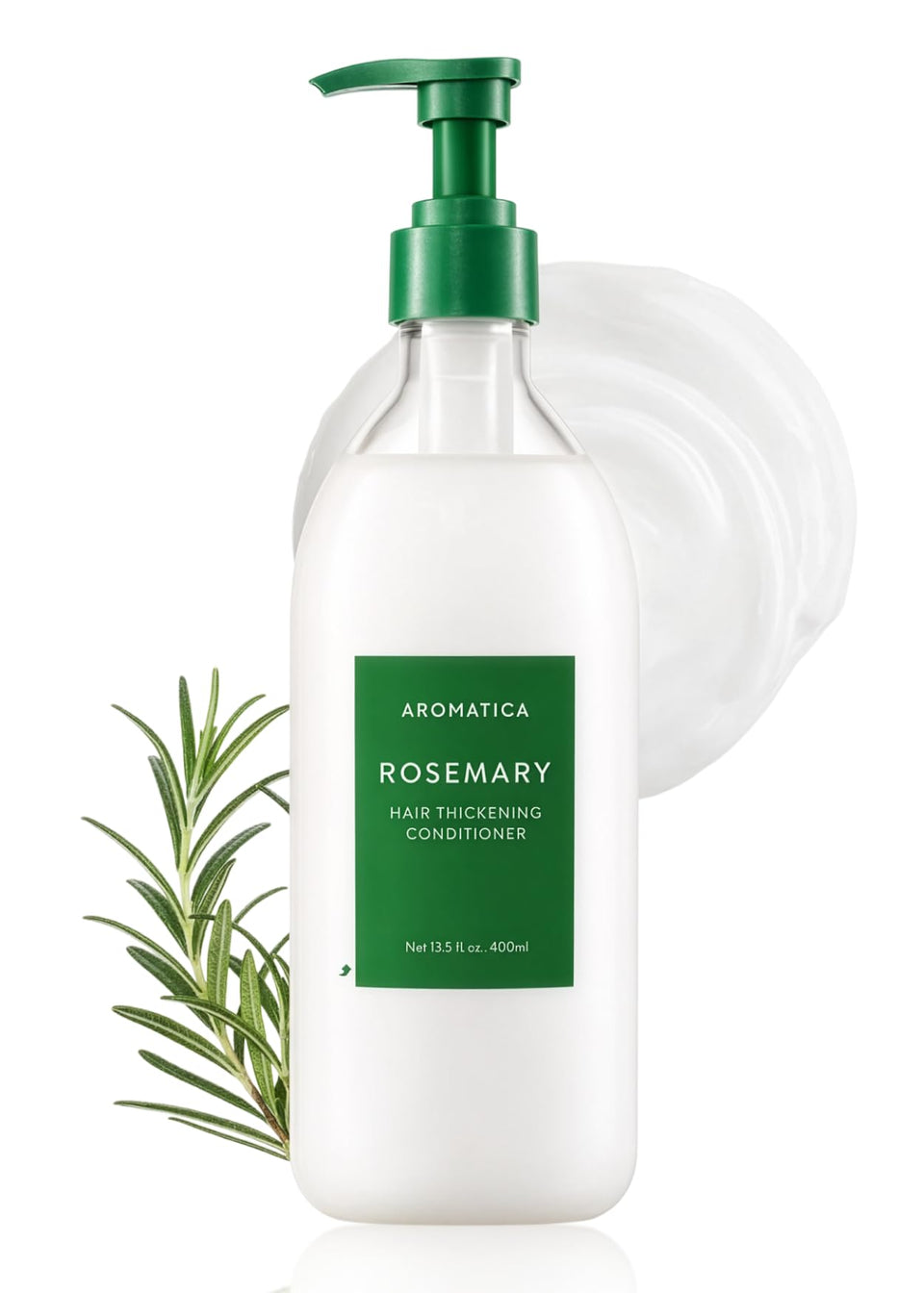 AROMATICA front bottle view showing packaging and clean botanical design benefit: easy product ID