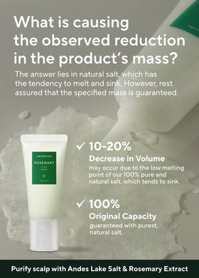 AROMATICA scrub massaged with a scalp brush to lift build-up and flakes fast