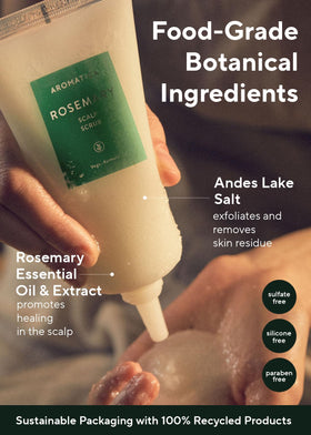 AROMATICA open jar and label detail showing plant-based ingredients and usage benefit