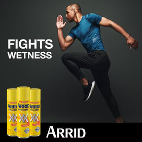 Arrid aerosol held in hand for size comparison and travel convenience