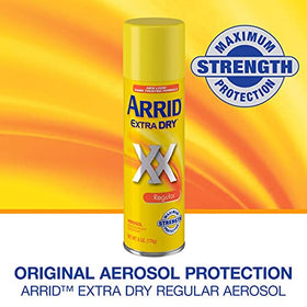 Arrid aerosol next to shirt fabric showing minimal transfer benefit