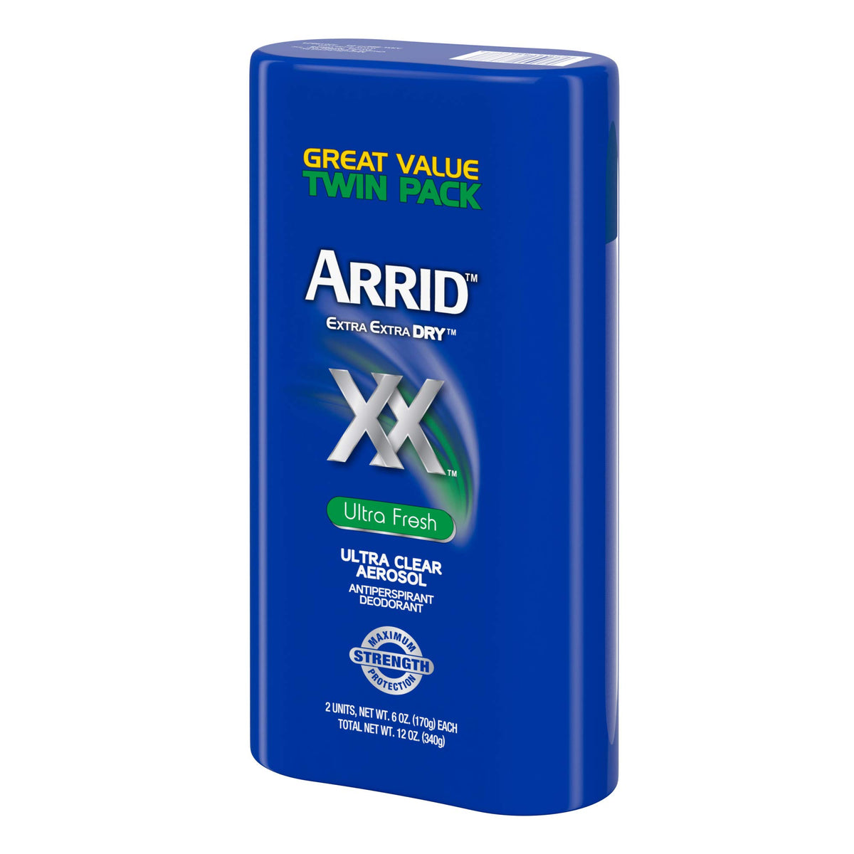 Arrid close-up cap and nozzle showing easy-use spray control benefit