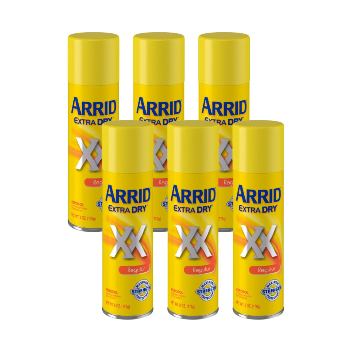 Arrid extra dry front packaging showing brand and product benefits