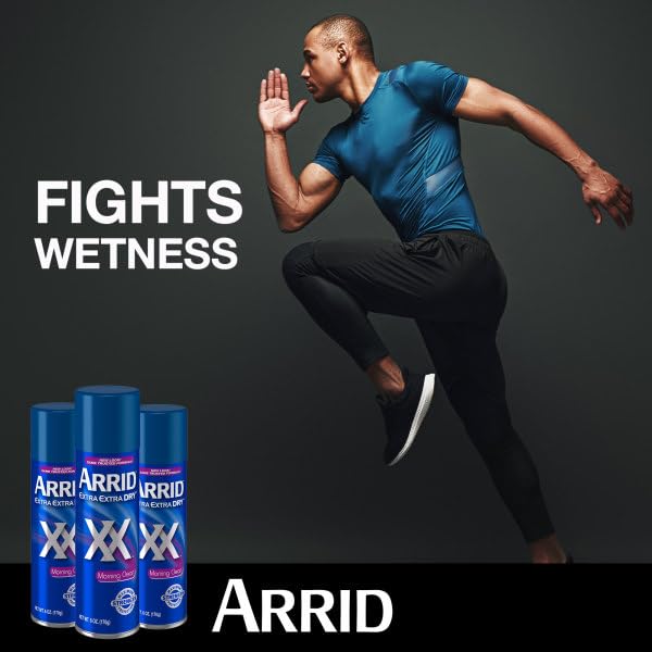 Arrid aerosol spray texture close-up demonstrating quick-dry benefit