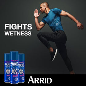 Arrid aerosol spray texture close-up demonstrating quick-dry benefit