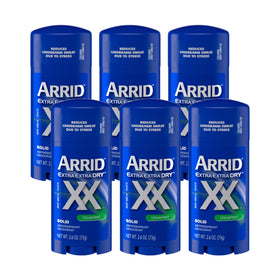 Arrid unscented front packaging showing six sticks and clear labeling for reliable protection