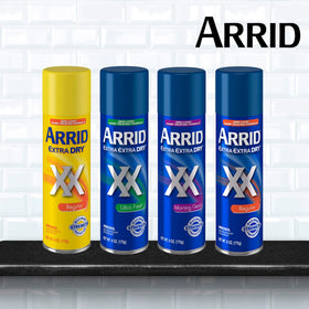 Arrid XX stored in gym bag pocket for on-the-go freshness benefit