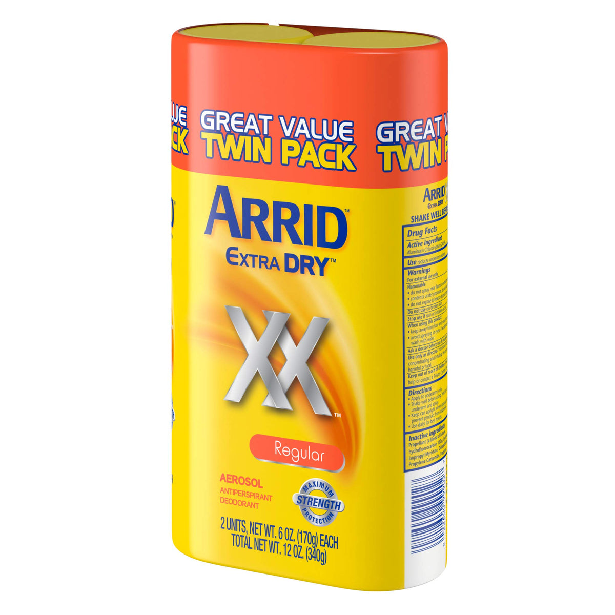 Arrid XX two cans side-by-side illustrating value and backup benefit