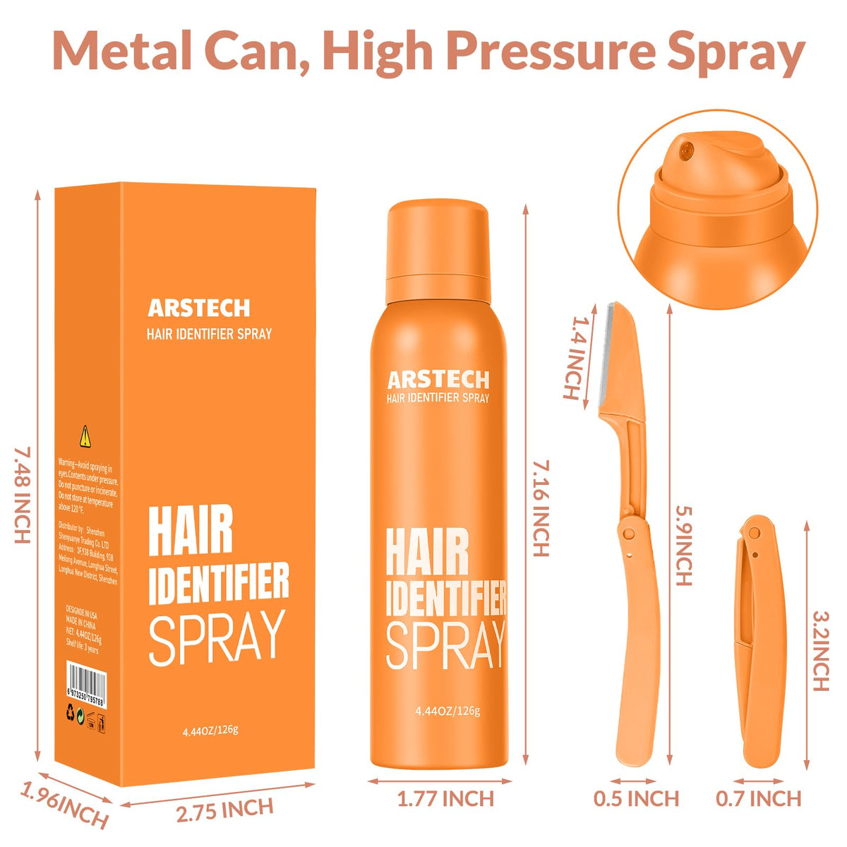 arstech close-up of spray nozzle and label, control and even mist benefit