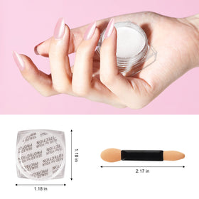 Artdone sponge applicator pressing pigment onto nail demonstrating easy application and even coverage