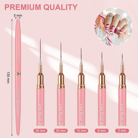 Artdone brush sizes layout displaying all five liner widths for precise selection