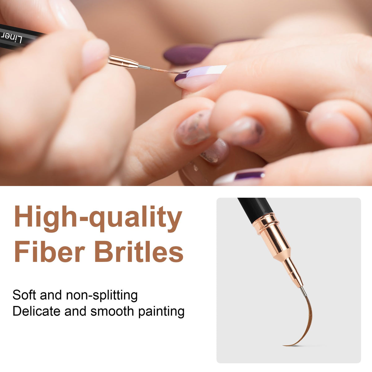 Artdone brushes painting fine details on a nail tip demonstrating control and clarity