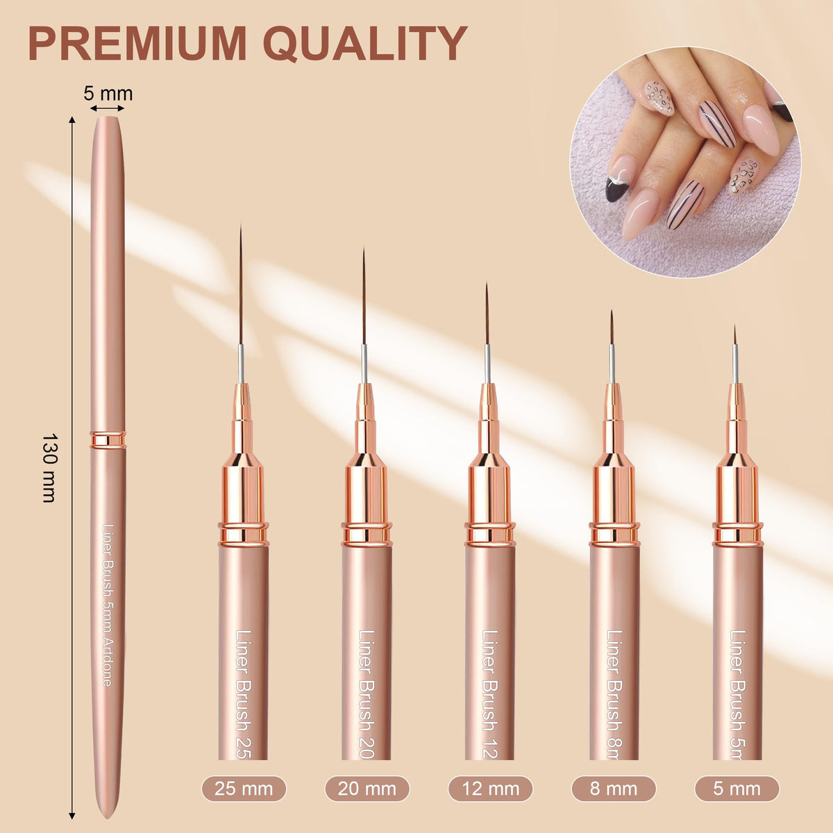 Artdone copper ferrule close-up highlighting double-crimped build for steady, precise strokes