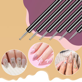 Artdone lineup of stainless-steel dotting tips showing five precise diameters