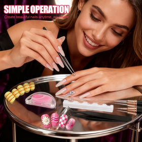 Artdone dotting tools and penholder arranged to demonstrate precise dot and line control