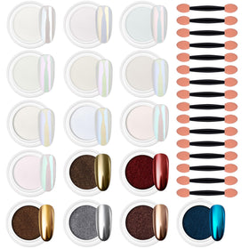 Artdone front packaging showing 16 chrome powder jars and kit variety benefit