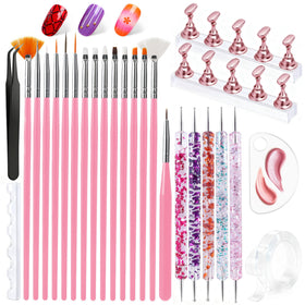 Artdone front packaging showing the full 15-piece brush and tool set for organized storage