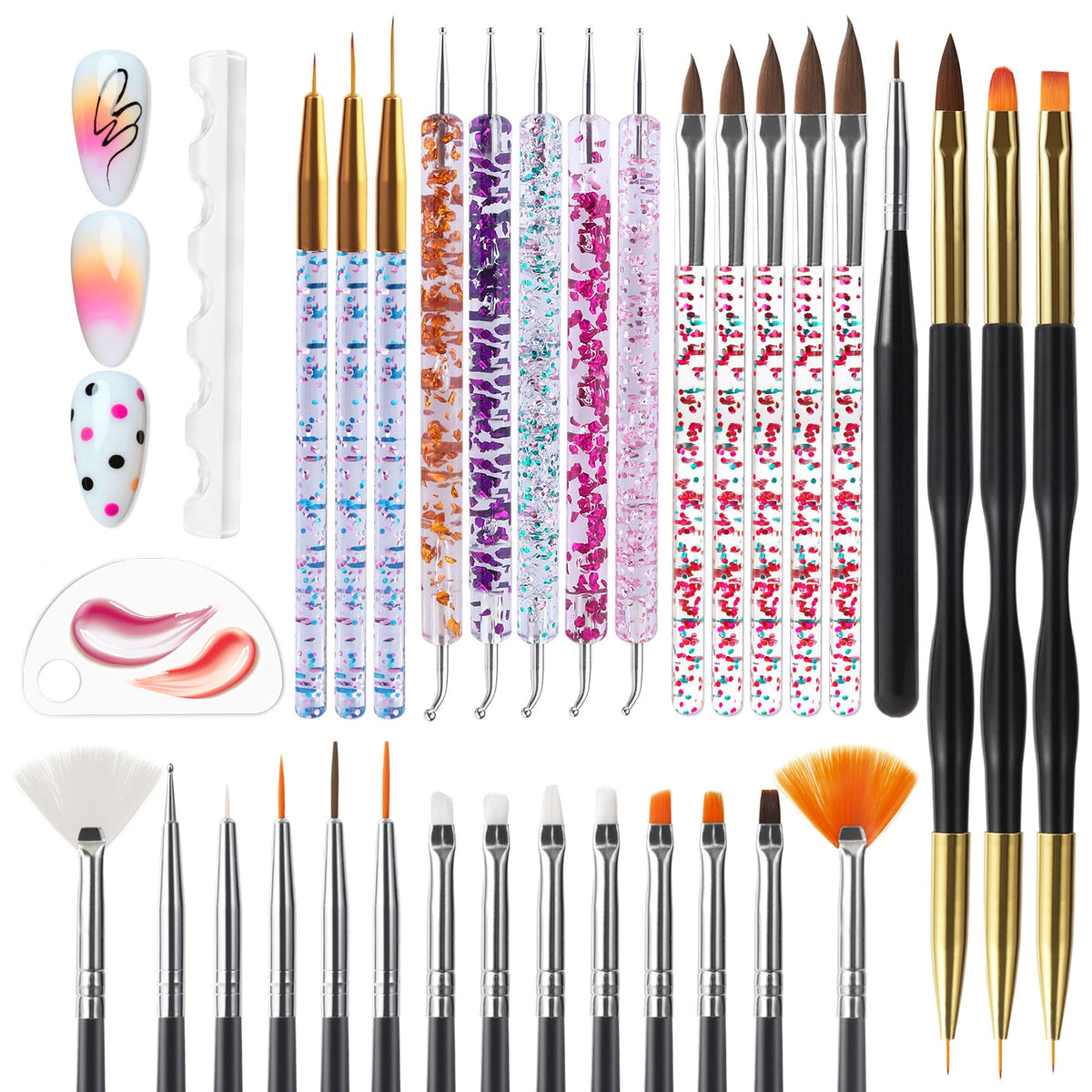 Artdone full kit front view showing brushes and tools for versatile nail art