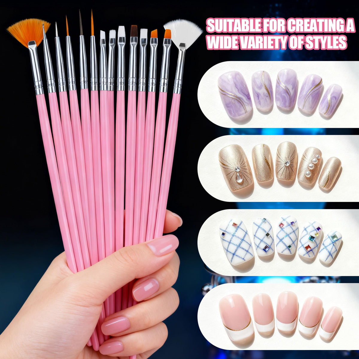 Artdone nail stands and holder demonstrating stable support for painting press-on nails