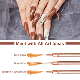 Artdone brushes beside a fingernail for scale to illustrate precision control and suitability