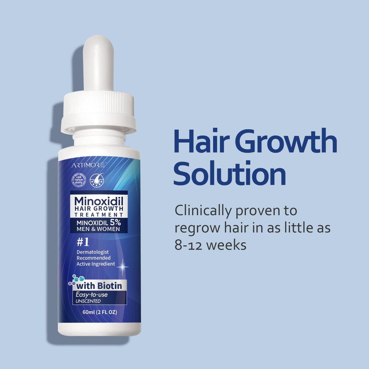 Artimore dropper and cap detail for precise 1 mL application benefit