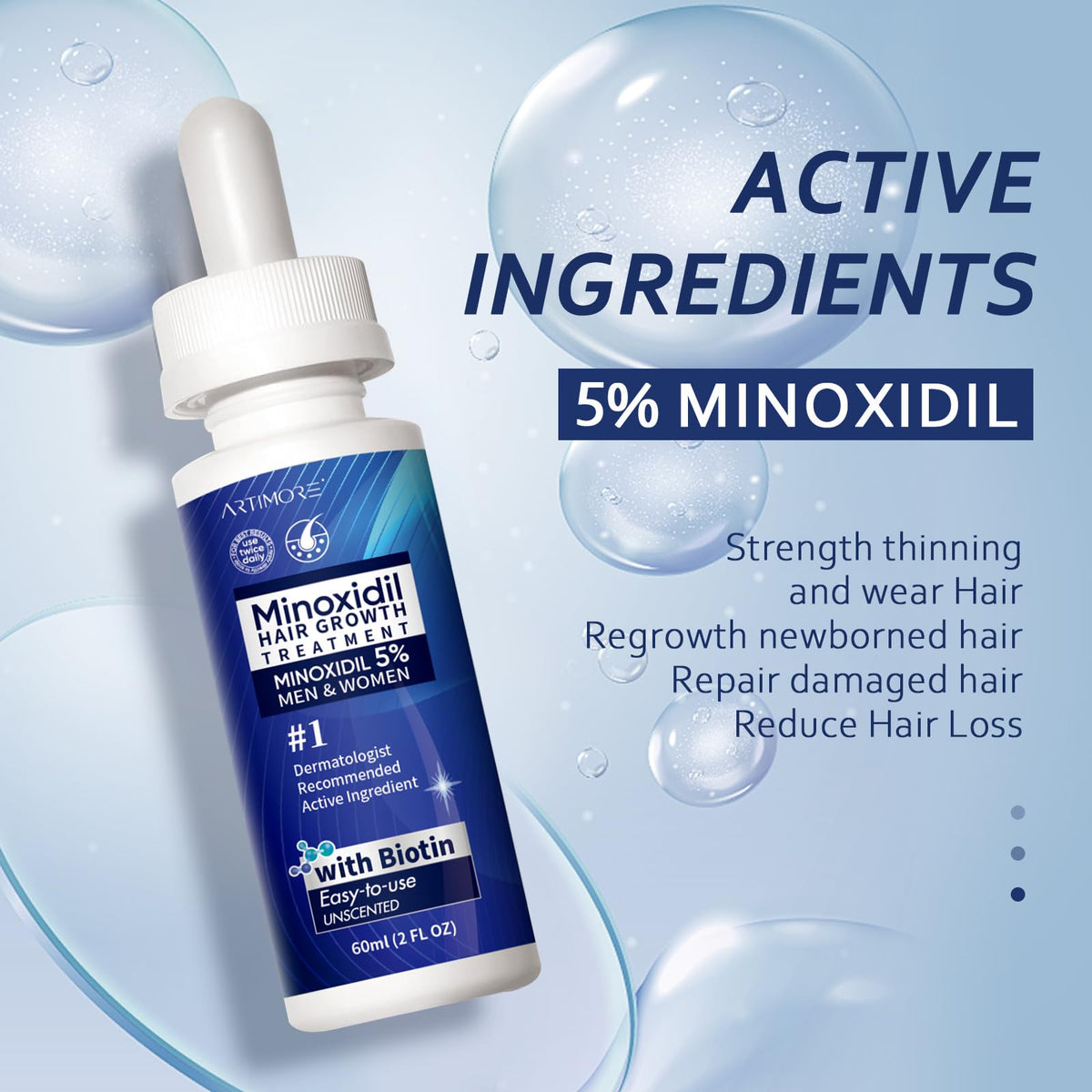 Artimore serum texture pouring from dropper highlighting lightweight, non-greasy absorption