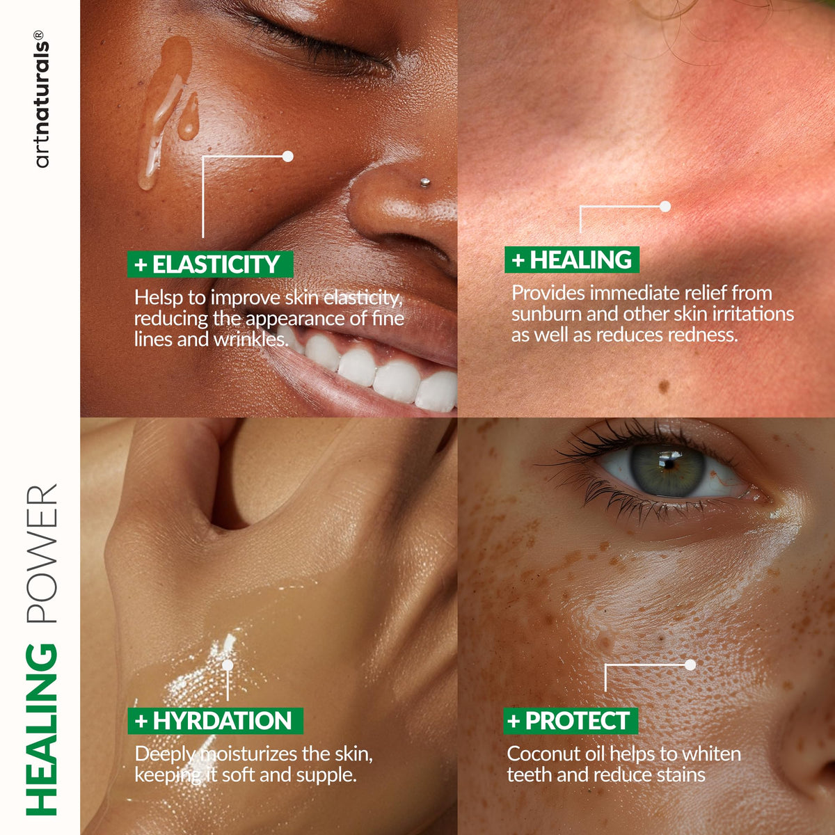 Artnaturals open jar close-up showing smooth gel texture and hydration benefit