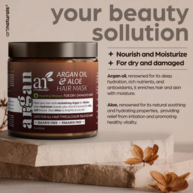 Artnaturals argan hair mask open jar texture highlighting creamy moisture
