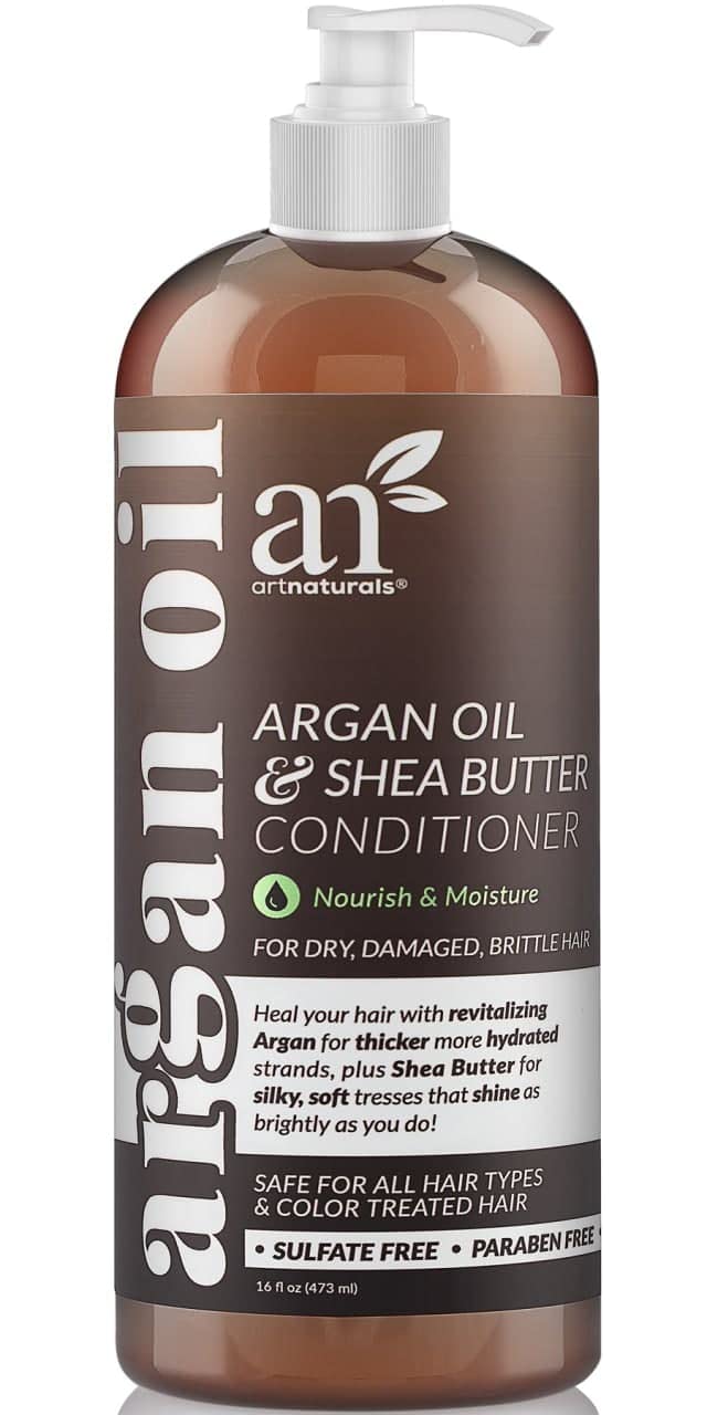 Artnaturals front bottle of argan oil conditioner showing label and size for clear selection