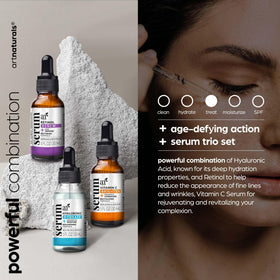 ArtNaturals close-up Vitamin C serum bottle showing label and brightening benefit