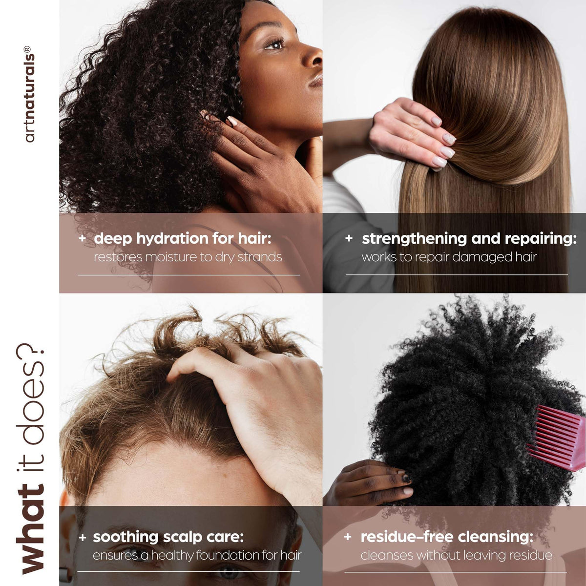 Artnaturals conditioner creamy texture close-up providing smooth detangling