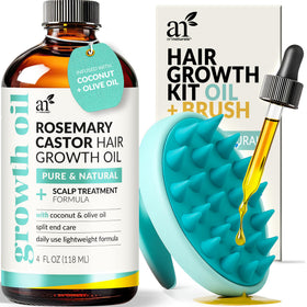 Artnaturals front packaging showing rosemary castor bottle for nourishing care