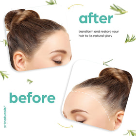 Artnaturals hair ends before and after visual displaying smoother texture