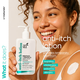Artnaturals applying lotion on skin in hand demonstrating quick relief