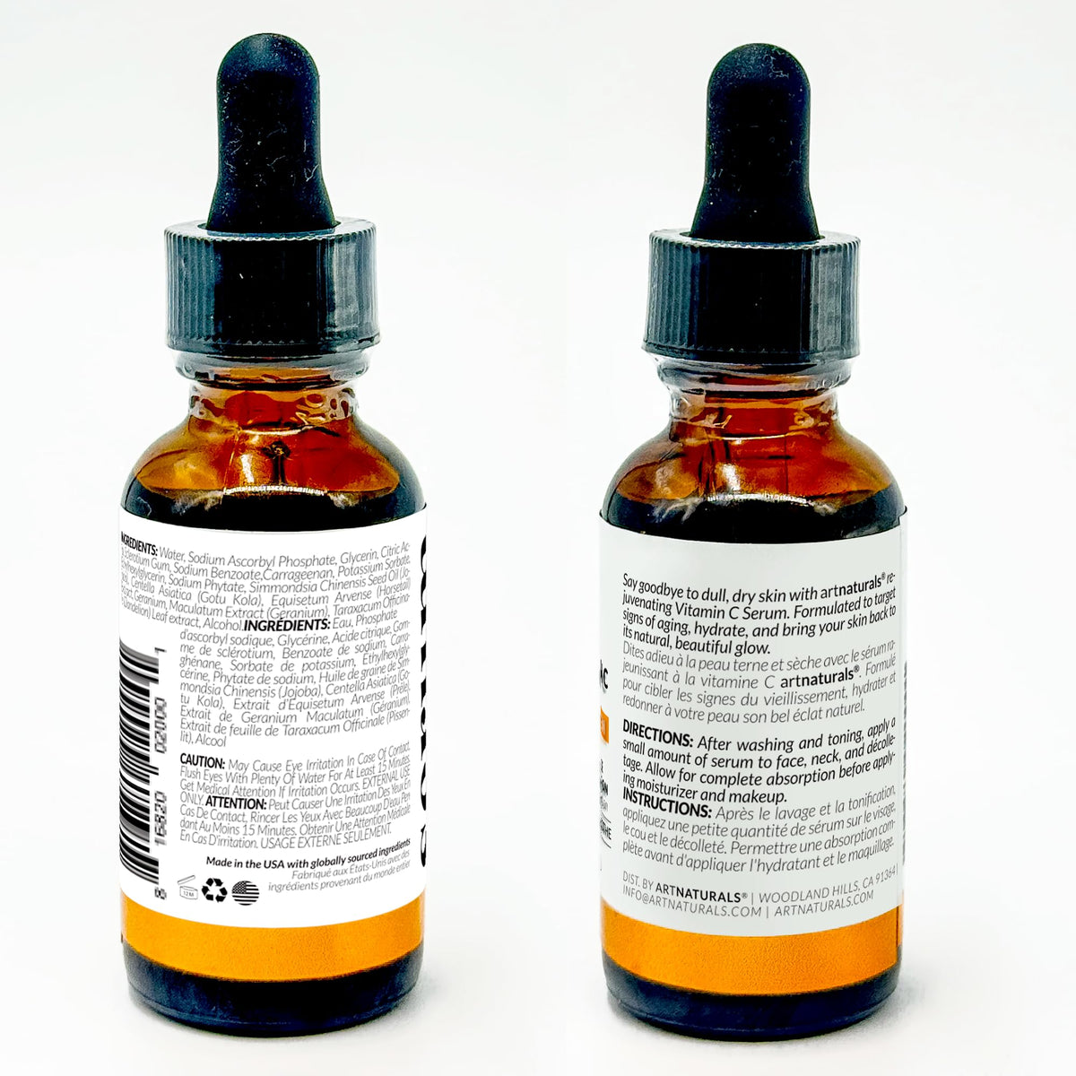 Artnaturals dropper dispensing serum illustrating controlled application and texture