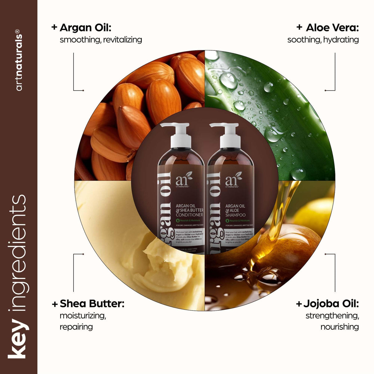 Artnaturals shampoo lathering in palm for gentle, residue-free cleansing