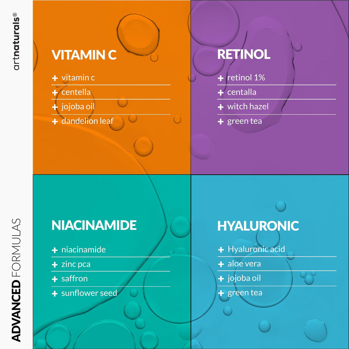Artnaturals size and contents laid out to show three-month supply convenience