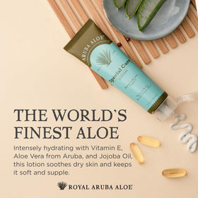 ARUBA ALOE pump detail highlighting easy-dispense design for controlled, mess-free use