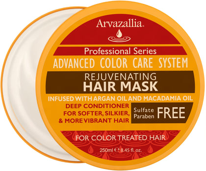 Arvazallia front packaging showing product and benefits for nourished color-treated hair