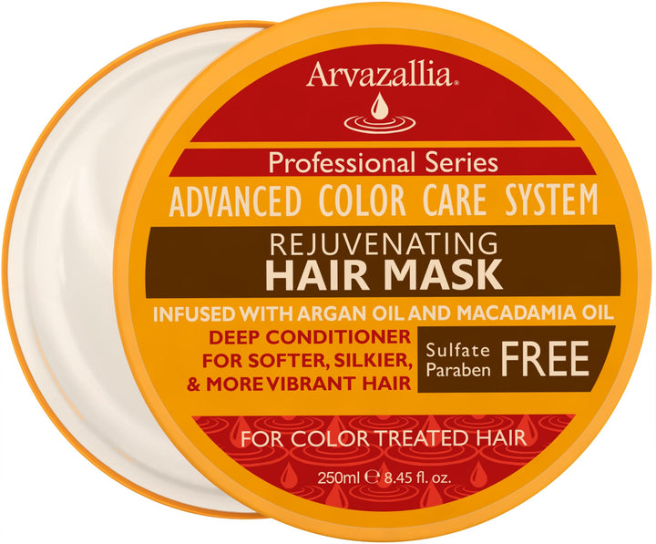 Arvazallia front packaging showing product and benefits for nourished color-treated hair