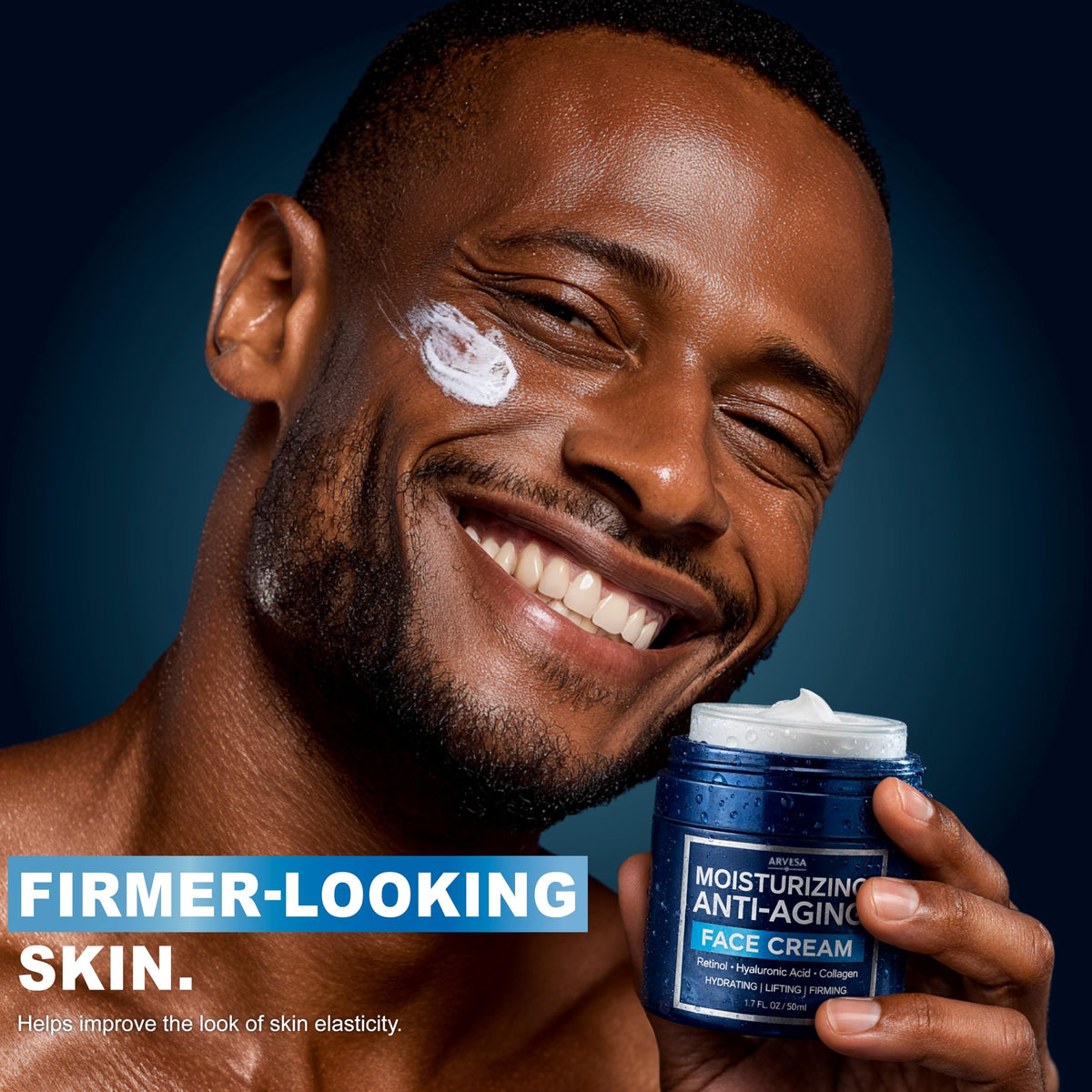 Arvesa applied after shaving to calm skin and lock in moisture